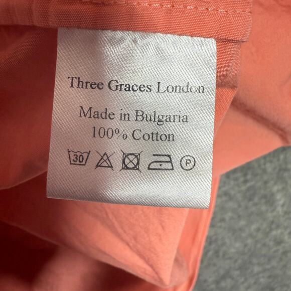 THREE GRACES LONDON Cosette Tiered Cotton-poplin Midi Dress Coral Pink size 12 - Picture 5 of 6